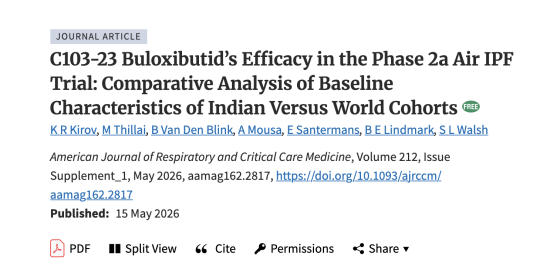 Buloxibutid’s Efficacy in the Phase 2a Air IPF Trial: Comparative Analysis of Baseline Characteristics of Indian Versus World Cohorts