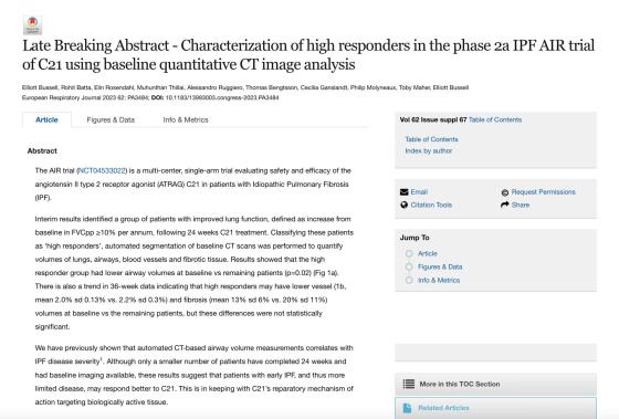 Characterisation of high responders in the AIR C21 Vicore study ERS abstract