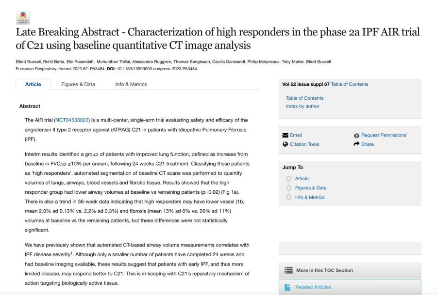Characterisation of high responders in the AIR C21 Vicore study ERS abstract