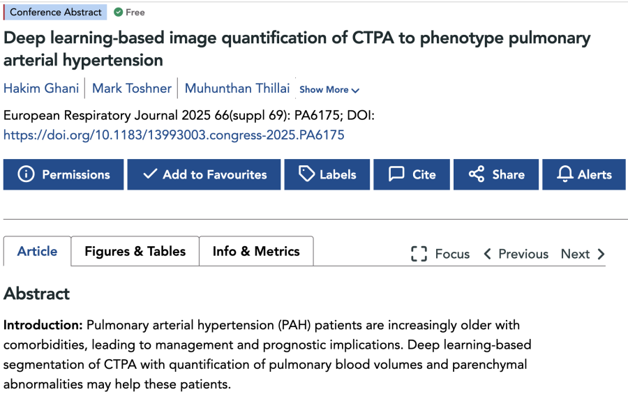 Deep Learning-based Image Quantification of CTPA to Phenotype Pulmonary Arterial Hypertension