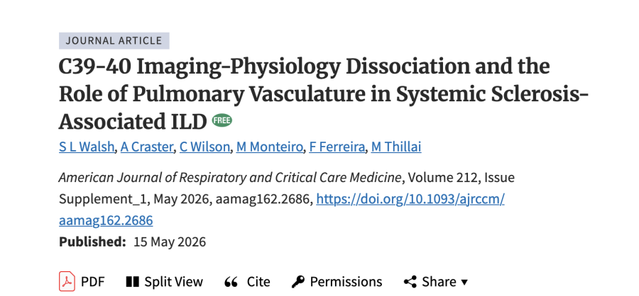 Imaging-Physiology Dissociation and the Role of Pulmonary Vasculature in Systemic Sclerosis-Associated ILD